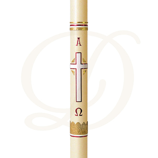 Resurrection Cross Paschal Candle - Beeswax