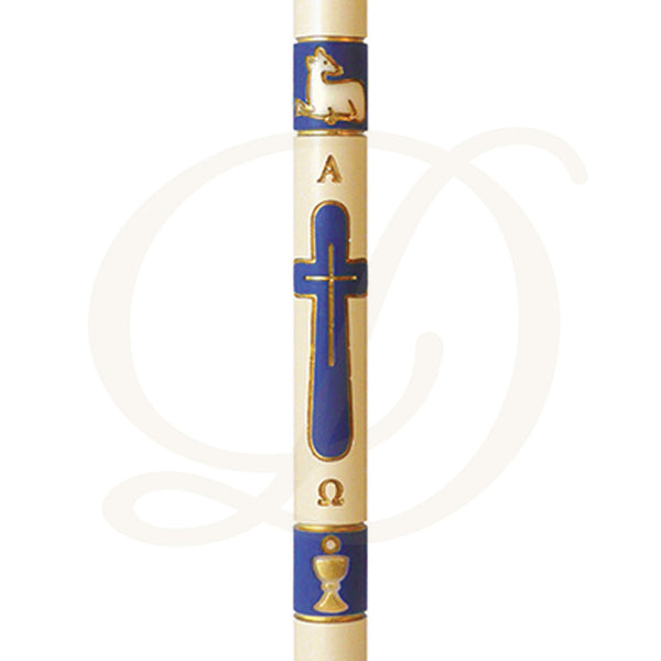 Blue Eucharist Paschal Candle - Beeswax