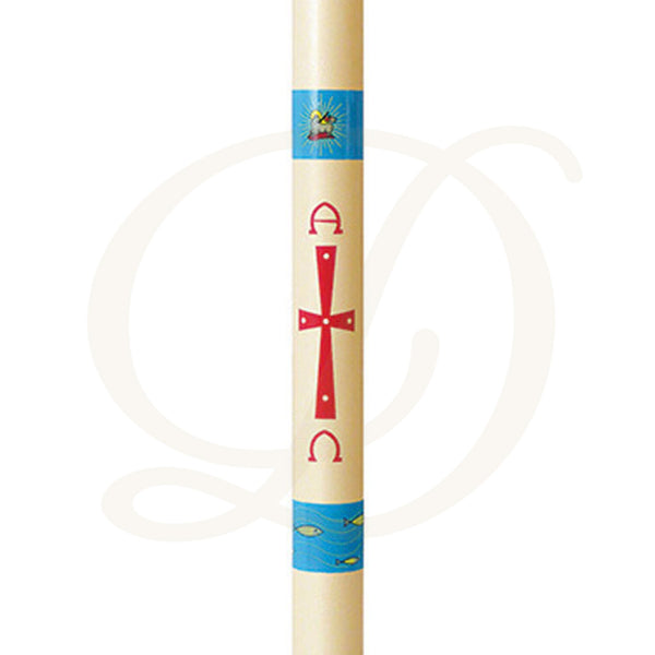 Hallelujah Red & White Paschal Candle - Beeswax