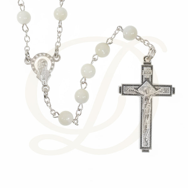 Round Mother of Pearl 6mm Rosary
