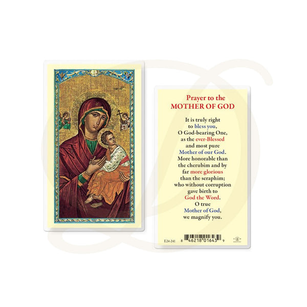 Mother of God - Laminated Prayer Card