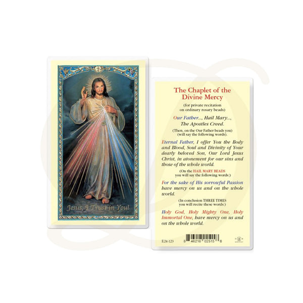 Chaplet of the Divine Mercy - Laminated Prayer Card