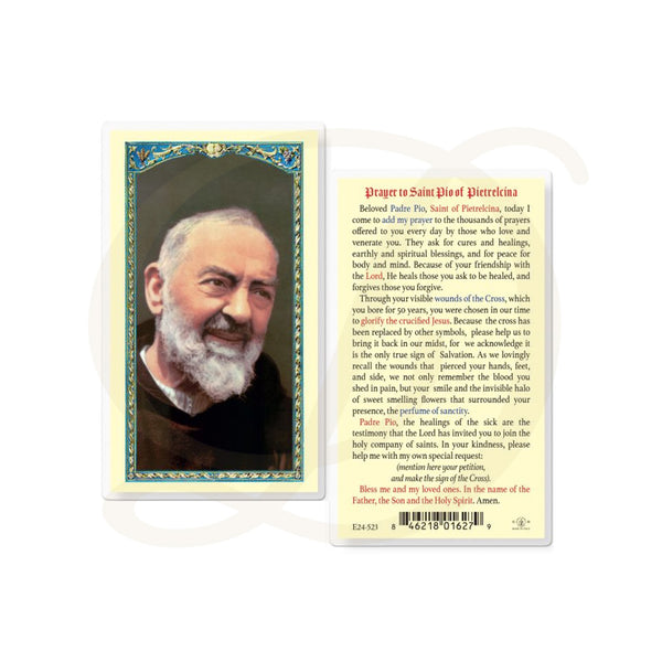 St. Padre Pio - Laminated Prayer Card