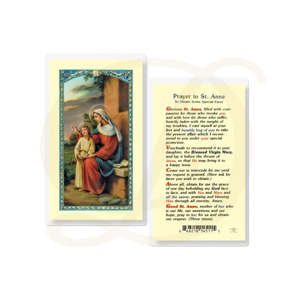 St. Anne - Laminated Prayer Card