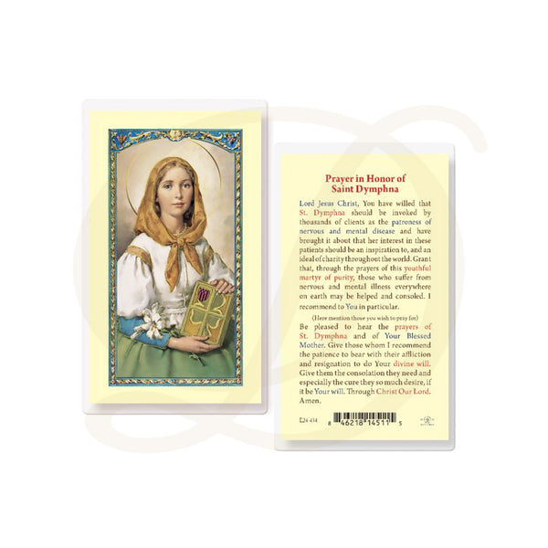 St. Dymphna - Laminated Prayer Card