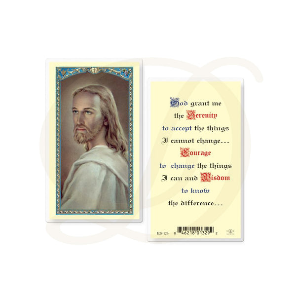 Serenity Prayer Head of Christ - Laminated Prayer Card