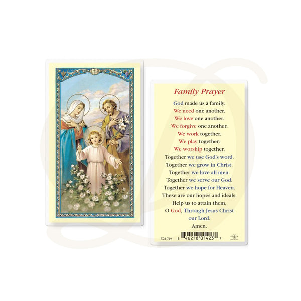 Holy Family - Laminated Prayer Card