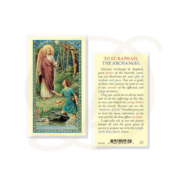 St. Raphael - Laminated Prayer Card