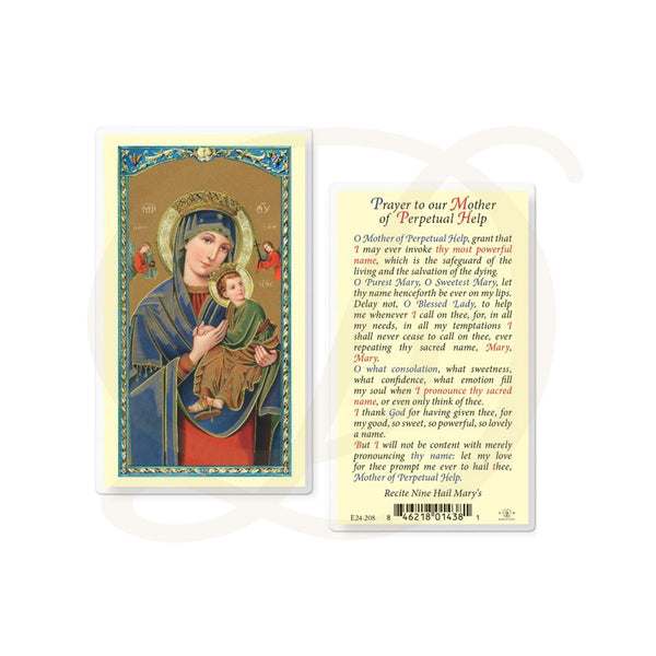 Our Lady of Perpetual Help - Laminated Prayer Card