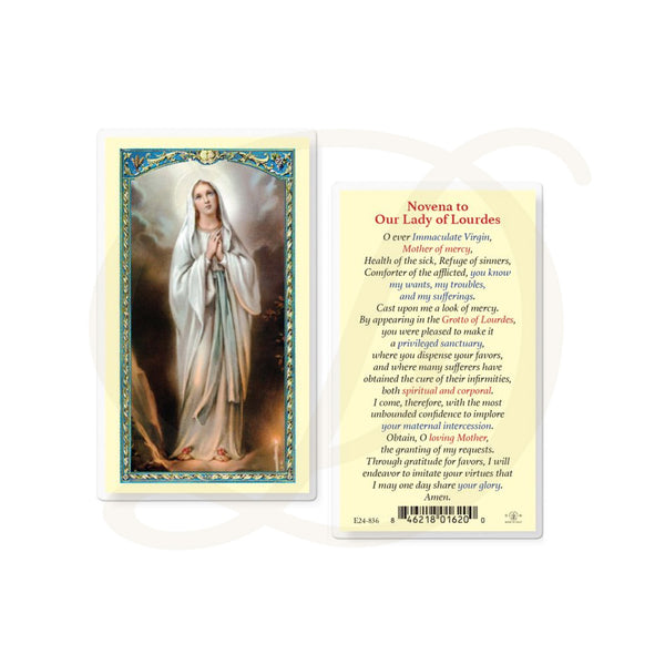 Our Lady of Lourdes - Laminated Prayer Card