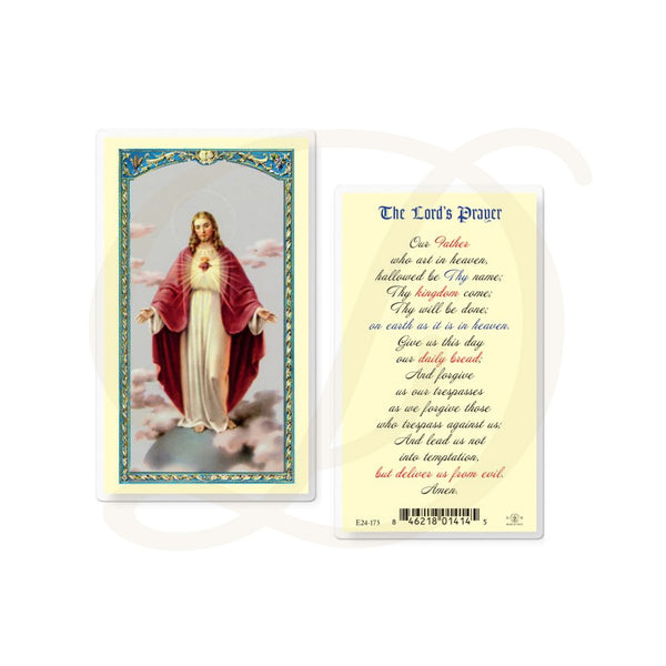 The Lord's Prayer Sacred Heart - Laminated Prayer Card