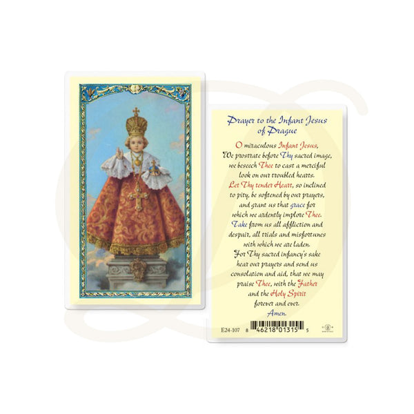 Infant of Prague - Laminated Prayer Card