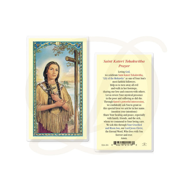 Saint Kateri Tekakwitha - Laminated Prayer Card