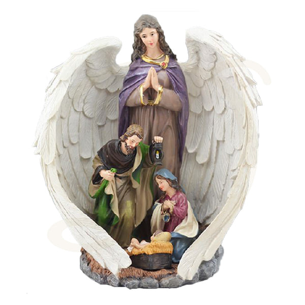 12"H Angel with Holy Family