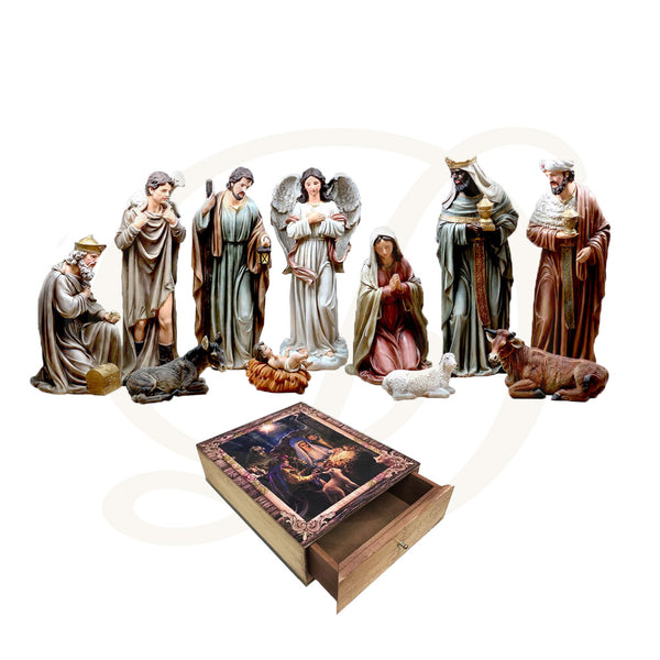 5"H Nativity Set with Keepsake Box