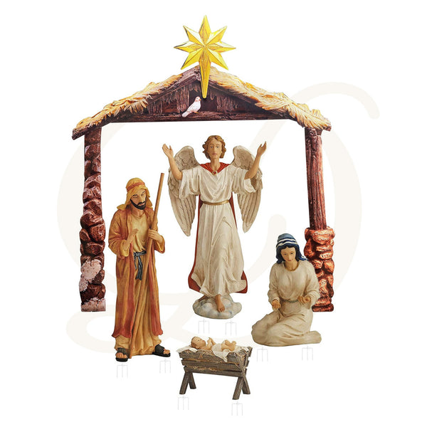 45"H Nativity Set with 81"H Stable