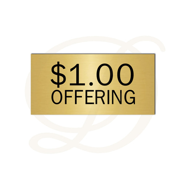 Money Offering Sign