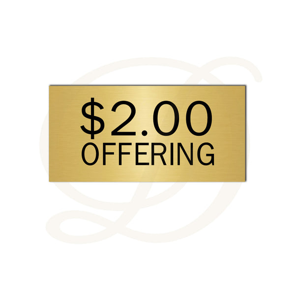 Money Offering Sign