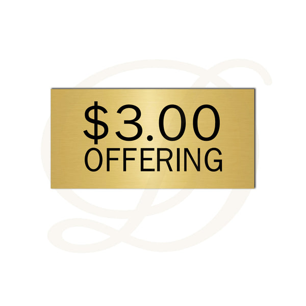 Money Offering Sign