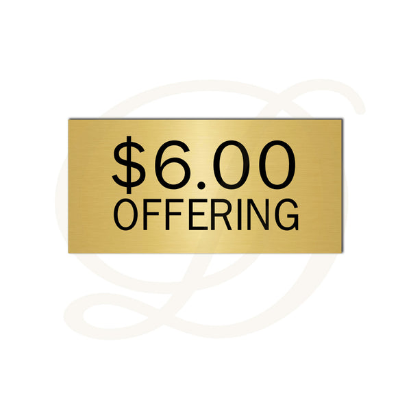 Money Offering Sign