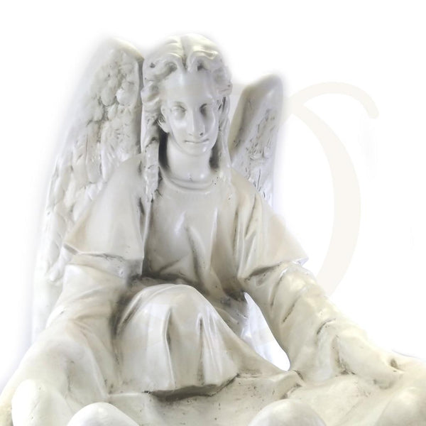 32"H Kneeling Angel with Clam Shell Basin
