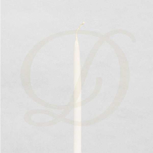 3/8"D Congregational Taper Candle with Drip Protector - Stearine Wax