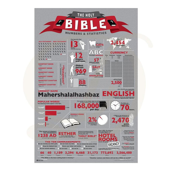 The Holy Bible Numbers and Statistics - Poster