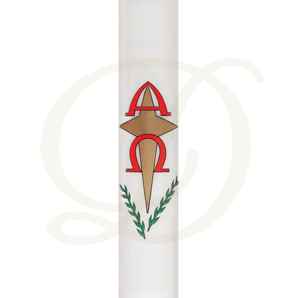 Brown Cross Paschal Candle - Nylon Shell Paraffin Oil
