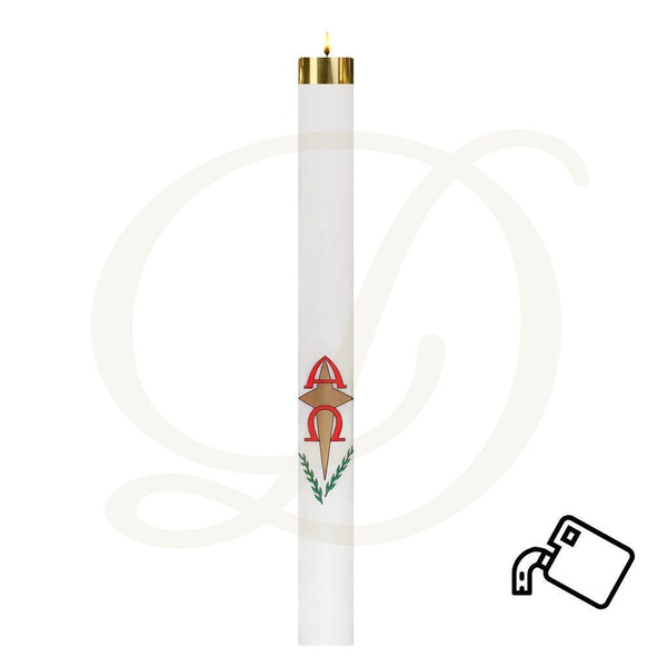 Brown Cross Paschal Candle - Nylon Shell Paraffin Oil