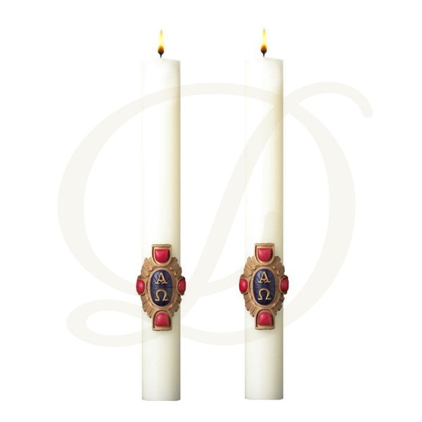 Christ Victorious Complementing Altar Candles - Beeswax