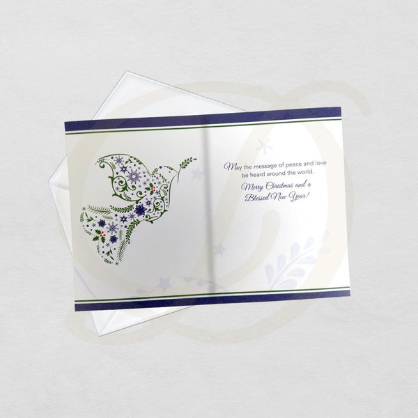 Silver Dove Peace - Christmas Card Per 25