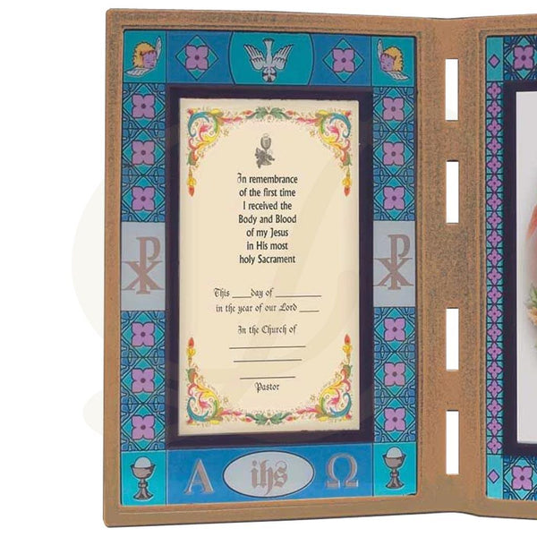 First Communion Picture Frame - Stained Glass Boy