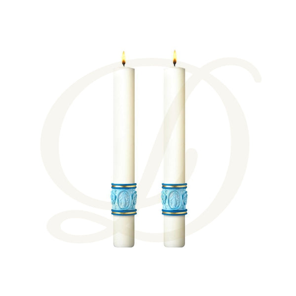 Most Holy Rosary Complementing Altar Candles - Beeswax