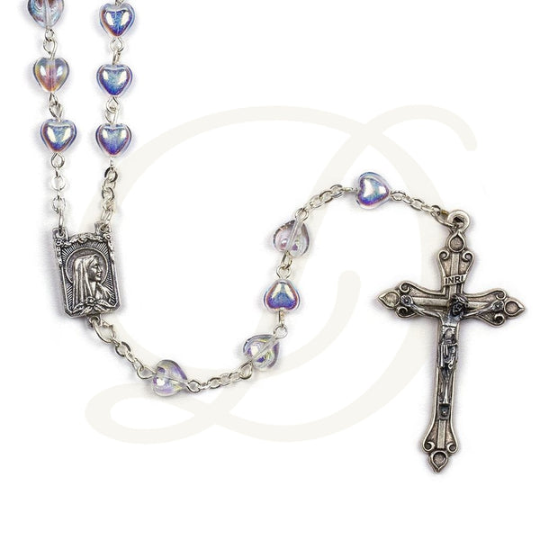 DiCarlo Item 3721 Crystal Hearts Rosary