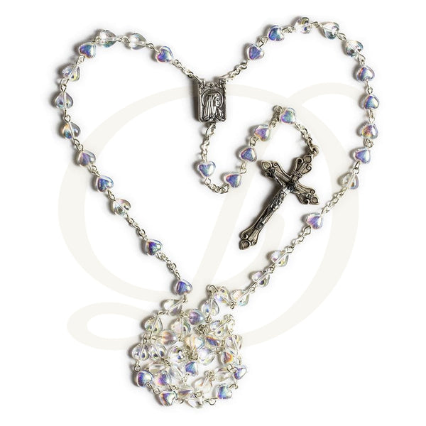 DiCarlo Item 3721 Crystal Hearts Rosary