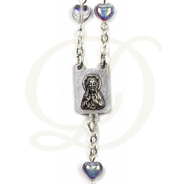 DiCarlo Item 3721 Crystal Hearts Rosary