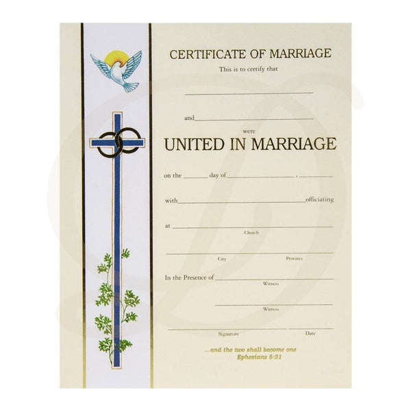 DiCarlo Item 2806 Marriage Certificate 