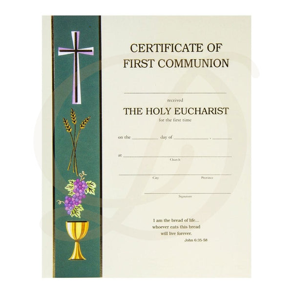 DiCarlo Item 2808 First Communion Certificate