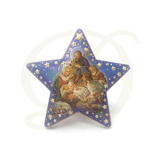 Nativity Scene Star with Shepherds and Stand