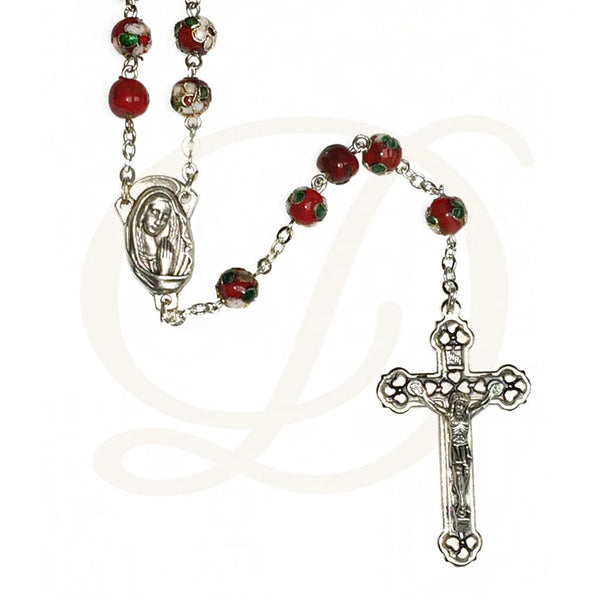 DiCarlo Item 3935 Red Floral Rosary