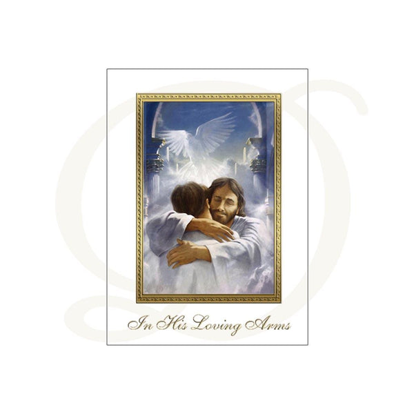 In His Loving Arms - Mass Card for the Deceased Per 50