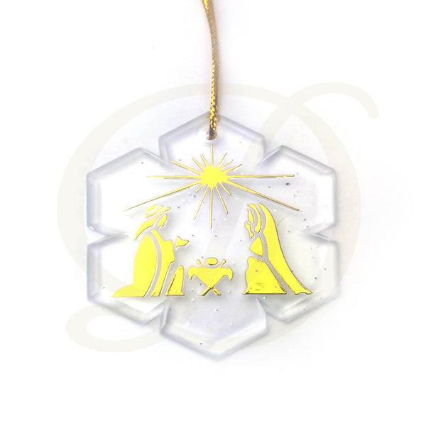 Holy Family Snowflake - Ornament