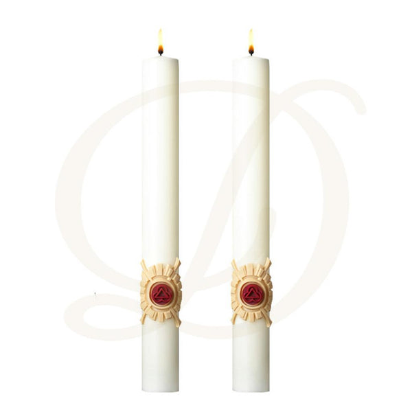 Holy Trinity Complementing Altar Candles - Beeswax