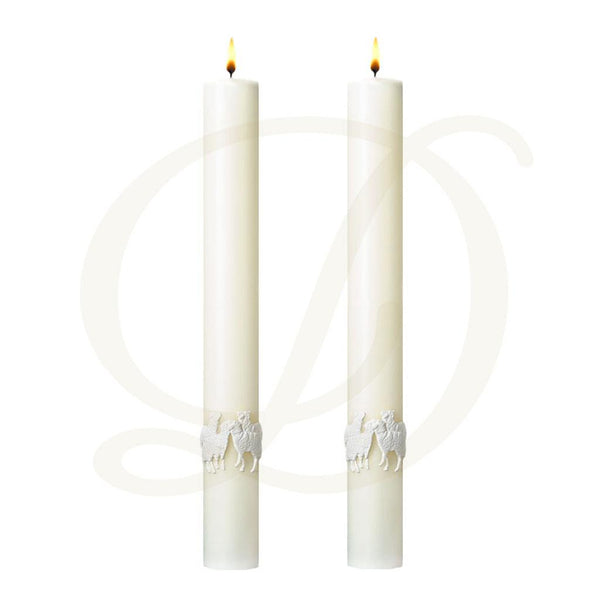 The Good Shepherd Complementing Altar Candles - Beeswax