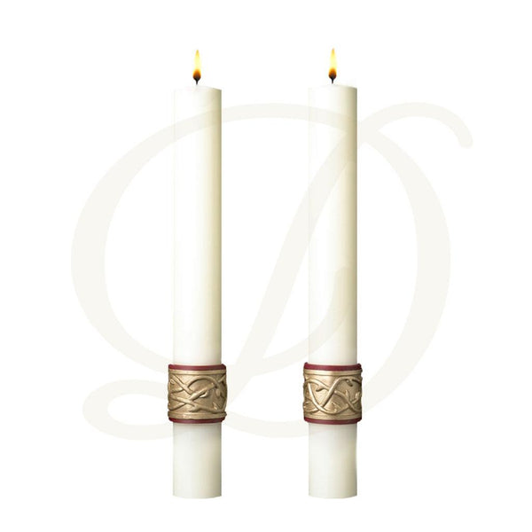 Sacred Heart Complementing Altar Candles - Beeswax